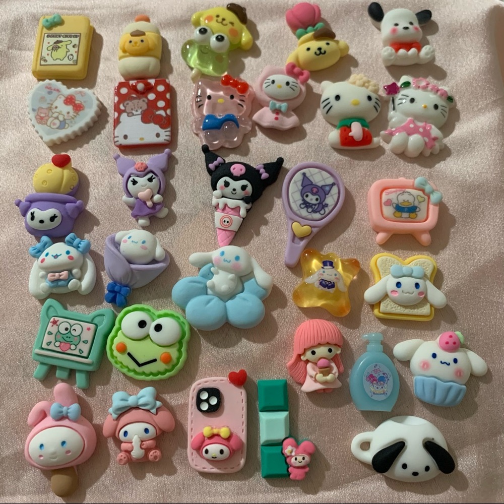 Scoop of 30 Hello Kitty Sanrio Inspired Charms for DIYs